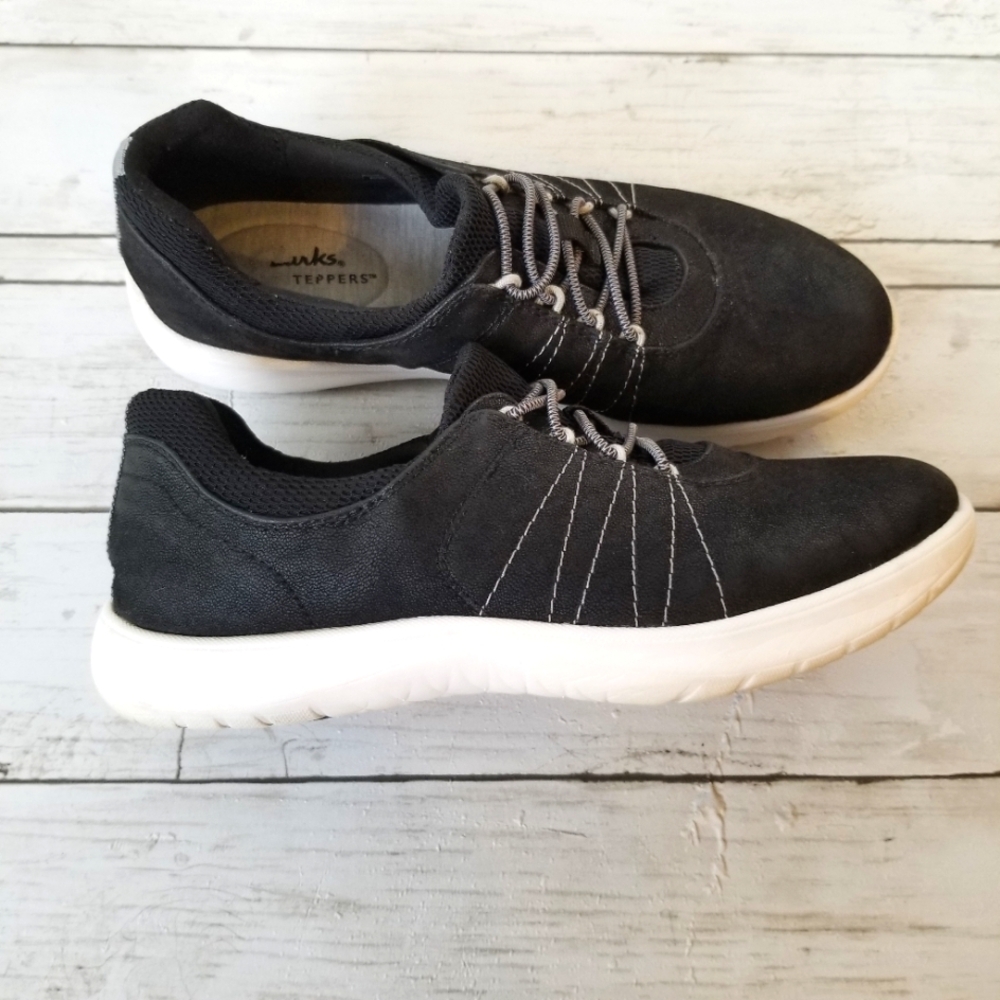 Cloudsteppers by Clarks Adella Comfort Stretch Elastic Lace Walking Sneaker Shoe